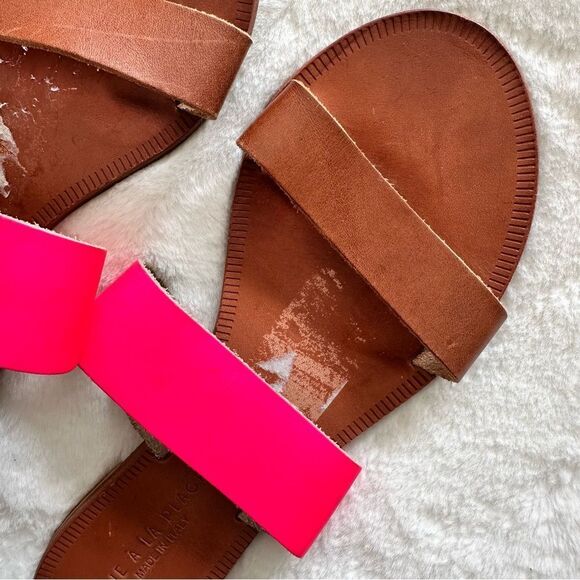 Joie A La Plage Sable Leather Slip On Sandals Pink Size 38.5 - Picture 10 of 10